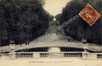 Carte postale ancienne Le Parc - Bassin du Fer à Cheval — Saint-Cloud (Hauts-de-Seine)