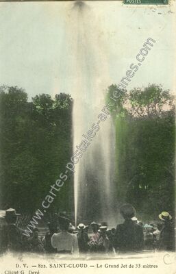 Carte postale ancienne Le Grand Jet de 33 mètres — Saint-Cloud (Hauts-de-Seine)
