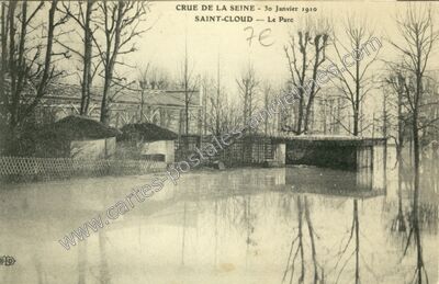 Carte postale ancienne Crue de la Seine - Le Parc — Saint-Cloud (Hauts-de-Seine)