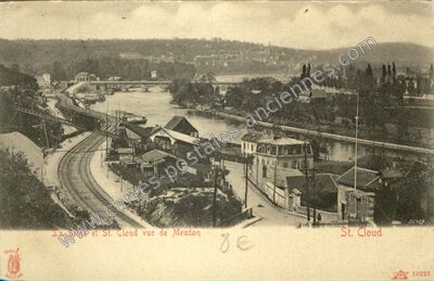 Carte postale ancienne La Seine et St. Cloud — Saint-Cloud (Hauts-de-Seine)