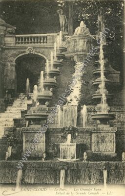Carte postale ancienne Le Parc. Les Grandee Eaux. Détail de la Grande Cascade — Saint-Cloud (Hauts-de-Seine)