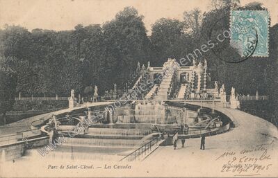Carte postale ancienne Parc de Saint-Cloud. — Les Cascades — Saint-Cloud (Hauts-de-Seine)