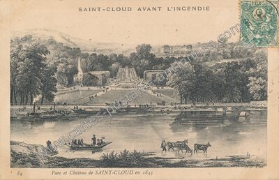 Carte postale ancienne Parc et Château en 1845 — Saint-Cloud (Hauts-de-Seine)