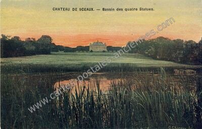 Carte postale ancienne Château de Sceaux — Bassin des quatre Statues — Sceaux (Hauts-de-Seine)