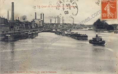 Carte postale ancienne Quai de Suresnes — Suresnes (Hauts-de-Seine)