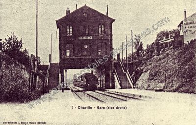 Carte postale ancienne Gare (rive droite) — Chaville (Hauts-de-Seine)