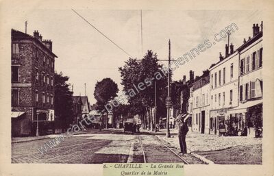 Carte postale ancienne La Grande Rue Quartier de la Mairie — Chaville (Hauts-de-Seine)