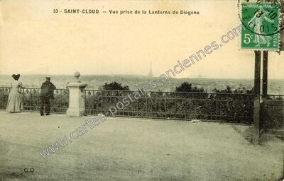 Carte postale ancienne Vue prise de la Lanterne de Diogène — Saint-Cloud (Hauts-de-Seine)
