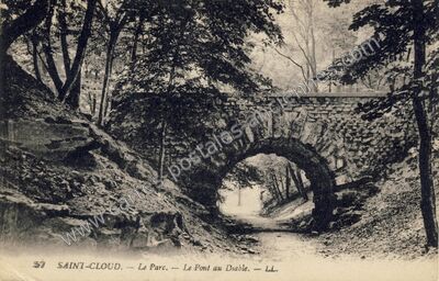 Carte postale ancienne Le Parc. — Le Pont au Diable — Saint-Cloud (Hauts-de-Seine)