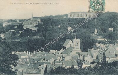 Carte postale ancienne Panorama et Orphelinat du Val Fleury — Meudon (Hauts-de-Seine)