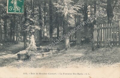 Carte postale ancienne Bois de Meudon-Clamart. - La Fontaine Ste-Marie — Meudon (Hauts-de-Seine)