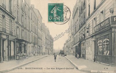Carte postale ancienne La rue Edgard-Quinet — Montrouge (Hauts-de-Seine)