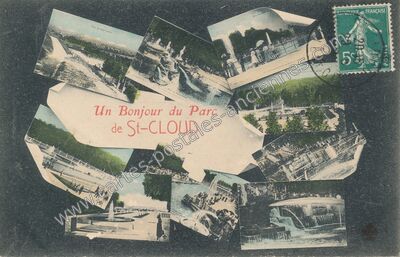 Carte postale ancienne Un Bonjour du Parc — Saint-Cloud (Hauts-de-Seine)