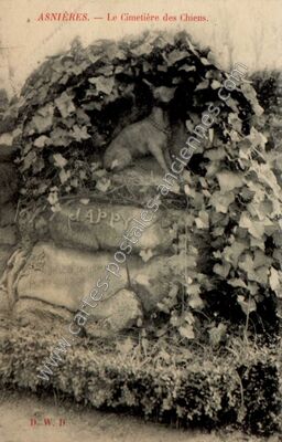 Carte postale ancienne Cimetiere des Chiens — Asnières-sur-Seine (Hauts-de-Seine)