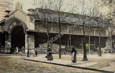 Carte postale ancienne Le Marché — Clichy (Hauts-de-Seine)