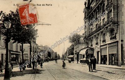 Carte postale ancienne La Rue de Paris — Colombes (Hauts-de-Seine)