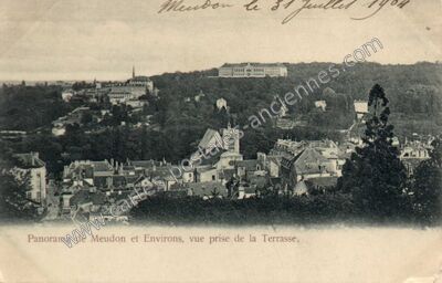 Carte postale ancienne Panorama et Environs, vue prise de la Terrasse — Meudon (Hauts-de-Seine)