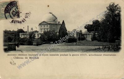 Carte postale ancienne Ancienne résidence impériale et royale incendiée pendant la guerre 1870/71 — Meudon (Hauts-de-Seine)