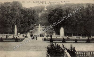 Carte postale ancienne Emplacement du Château, Allée du Fer à Cheval — Saint-Cloud (Hauts-de-Seine)