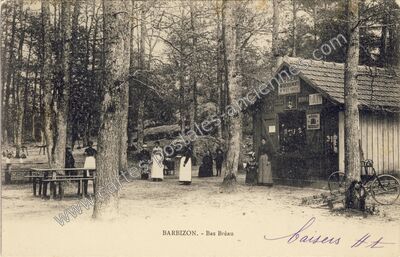 Carte postale ancienne Bas Bréau - Bafraichissements de viôles sorties — Barbizon (Seine-et-Marne)