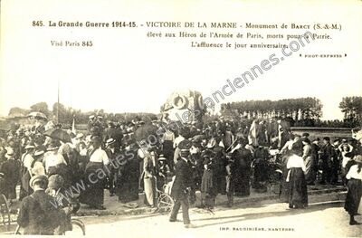Carte postale ancienne La Grande Guerre 1914-15. - Victoire de la Marne - Monument de Barcy — Barcy (Seine-et-Marne)