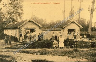 Carte postale ancienne Le Lavoir — Bazoches-lès-Bray (Seine-et-Marne)