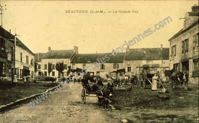 Carte postale ancienne La Grande Rue — Beautheil (Seine-et-Marne)