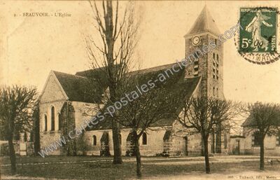 Carte postale ancienne L'Eglise — Beauvoir (Seine-et-Marne)