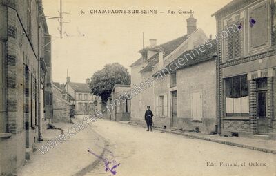 Carte postale ancienne Rue Grande — Champagne-sur-Seine (Seine-et-Marne)