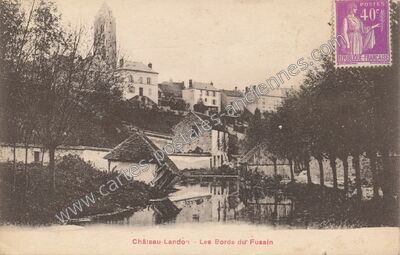 Carte postale ancienne Les Bords du Fusain — Château-Landon (Seine-et-Marne)