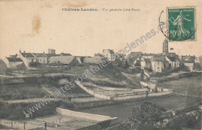 Carte postale ancienne Vue générale (côté Nord) — Château-Landon (Seine-et-Marne)