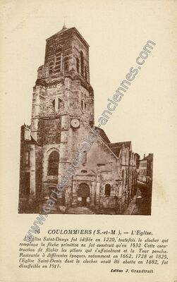 Carte postale ancienne L'Eglise — Coulommiers (Seine-et-Marne)