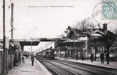 Carte postale ancienne Intérieur de la Gare — Émerainville (Seine-et-Marne)