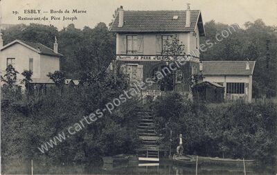 Carte postale ancienne Bords de Marne / Restaurant du Père Joseph — Esbly (Seine-et-Marne)