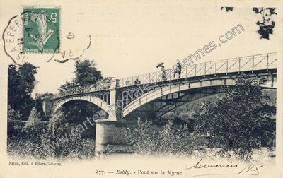 Carte postale ancienne Pont sur la Marne — Esbly (Seine-et-Marne)