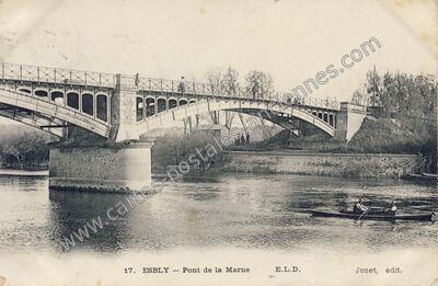 Carte postale ancienne Pont de la Marne — Esbly (Seine-et-Marne)