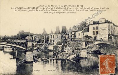 Carte postale ancienne Le Pont et le Château de l'Ile — La Ferté-sous-Jouarre (Seine-et-Marne)