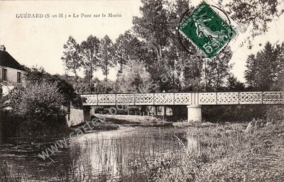 Carte postale ancienne Le Pont sur le Morin — Guérard (Seine-et-Marne)