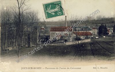 Carte postale ancienne Panorama de l'usine de Crévecœur — Jouy-sur-Morin (Seine-et-Marne)