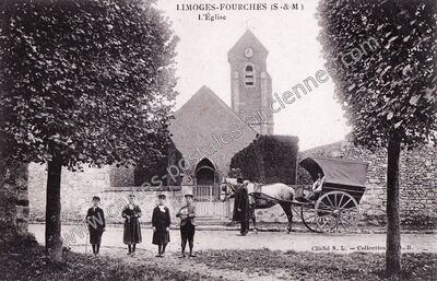 Carte postale ancienne L'Église — Limoges-Fourches (Seine-et-Marne)