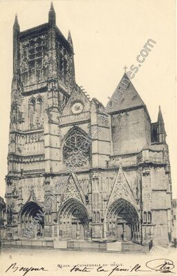 Carte postale ancienne Cathédrale XIIe siècle — Meaux (Seine-et-Marne)