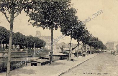 Carte postale ancienne Quai Thiers — Meaux (Seine-et-Marne)