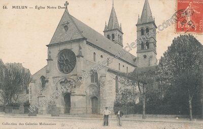 Carte postale ancienne Église Notre-Dame — Melun (Seine-et-Marne)