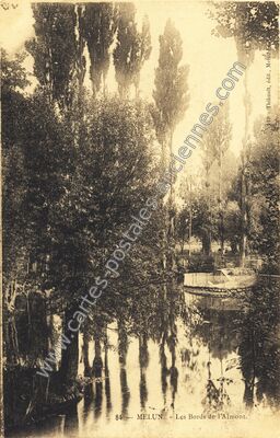 Carte postale ancienne Les Bords de l'Almont — Melun (Seine-et-Marne)