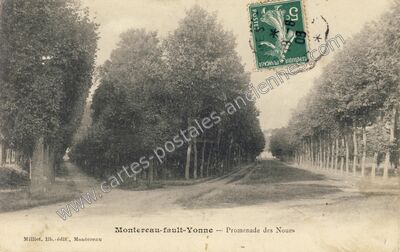 Carte postale ancienne Promenade des Noues — Montereau Faut Yonne (Seine-et-Marne)