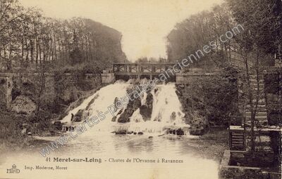 Carte postale ancienne Chutes de l'Orvanne à Ravannes — Moret-sur-Loing (Seine-et-Marne)
