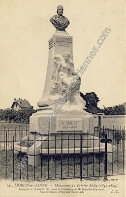 Carte postale ancienne Monument du Peintre Sisley (1839-1899) — Moret-sur-Loing (Seine-et-Marne)