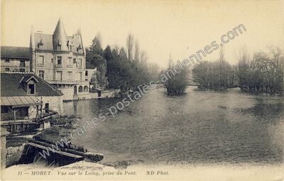 Carte postale ancienne Vue sur le Loing, prise du Pont — Moret-sur-Loing (Seine-et-Marne)
