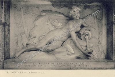 Carte postale ancienne La Source de Chaintreauville offrant son eau aux habitants — Nemours (Seine-et-Marne)