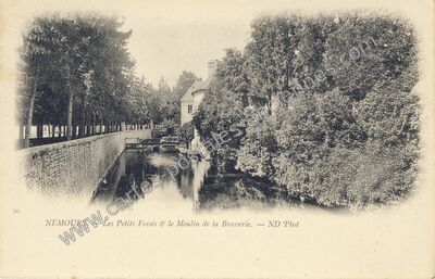 Carte postale ancienne Les Petits Fossés & le Moulin de la Brasserie — Nemours (Seine-et-Marne)